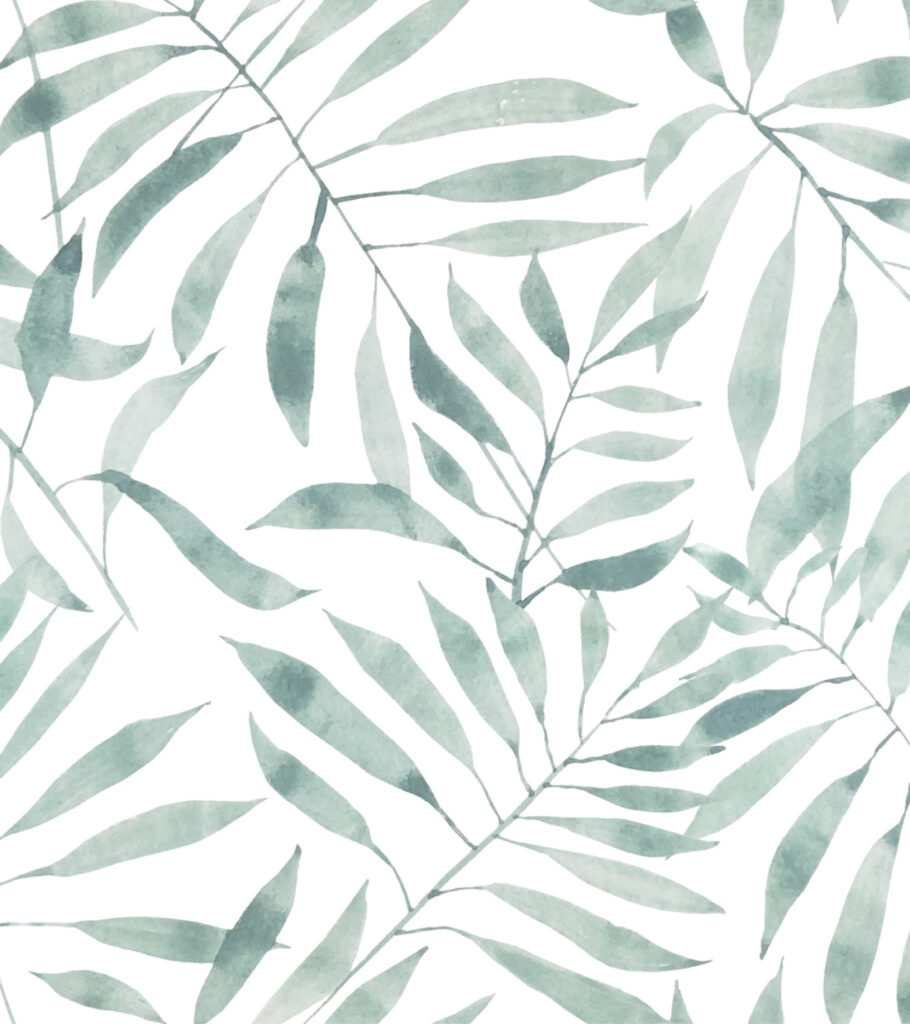 diseño patron hojas verdes acuarela